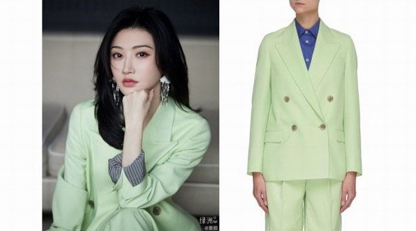 景甜清新演繹ACNE STUDIOS西服外套，春意盎然“司藤”上線